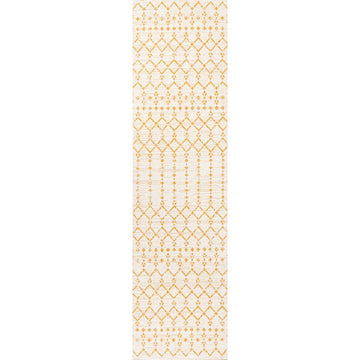 Ourika Moroccan Geometric Textured Weave Indoor/outdoor Runner Rug